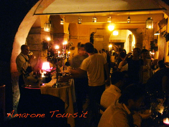 Tasting event in a wine bar in Verona.