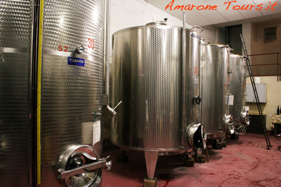 Amarone fermentation vats.