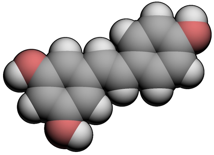 3D model of a molecule of resveratrol